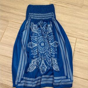 (3/$12) satin strapless bohemian dress